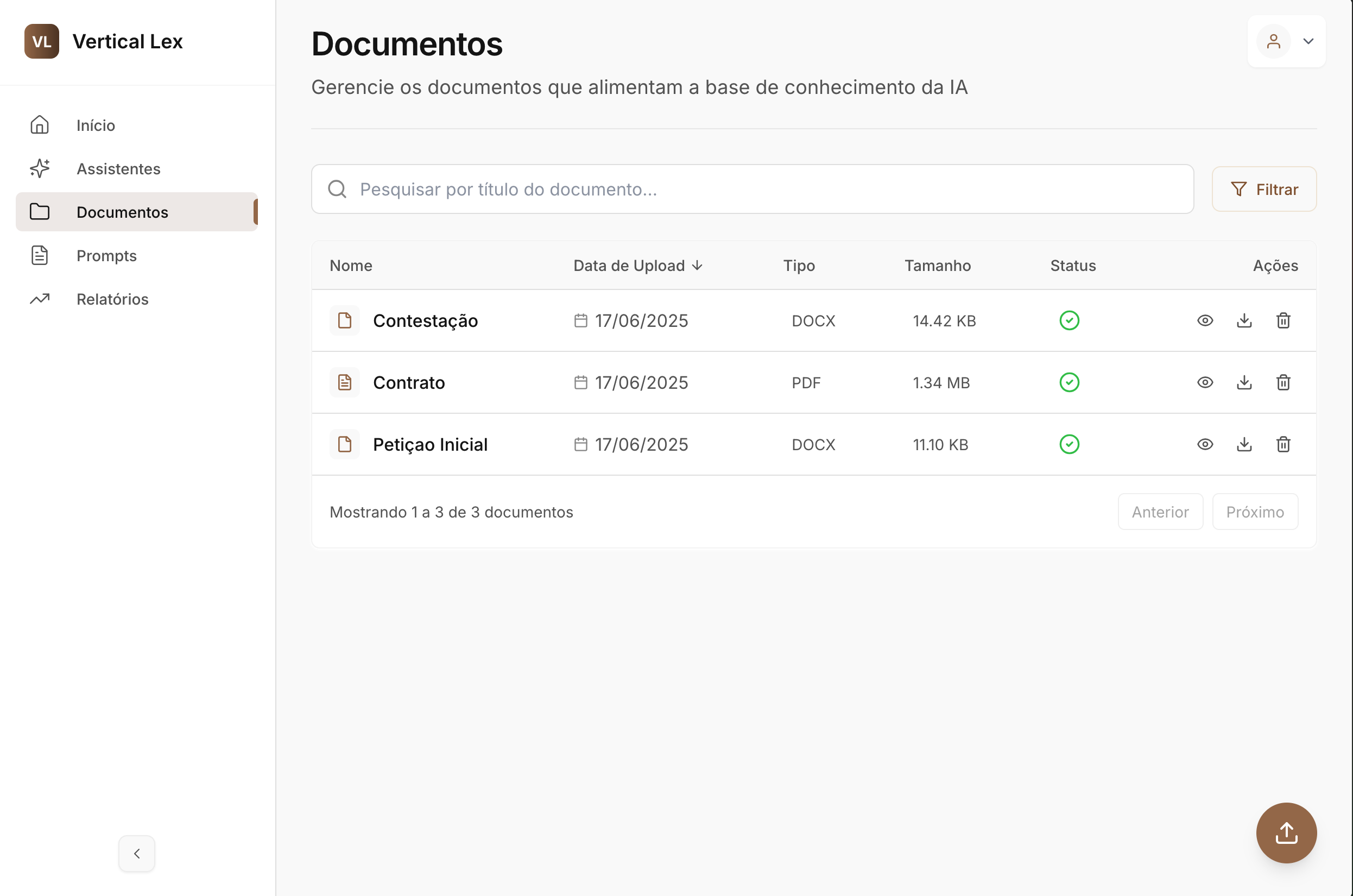 Cofre de Documentos - Interface de upload e classificação