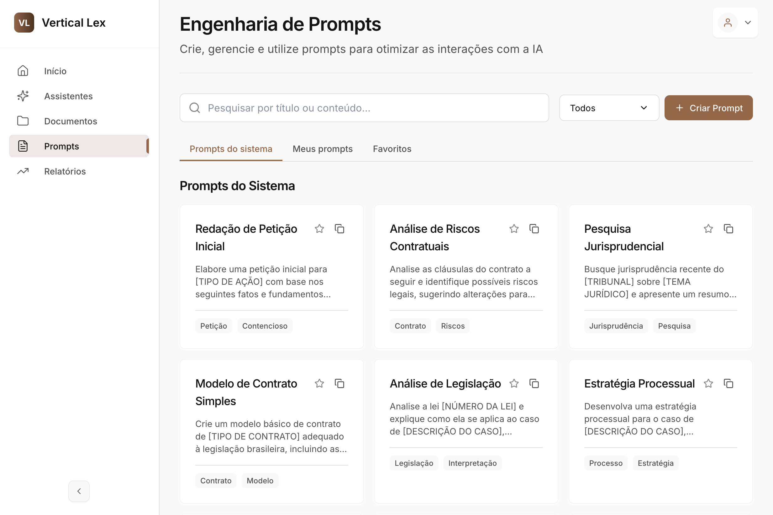 Engenharia de Prompts - Biblioteca de templates